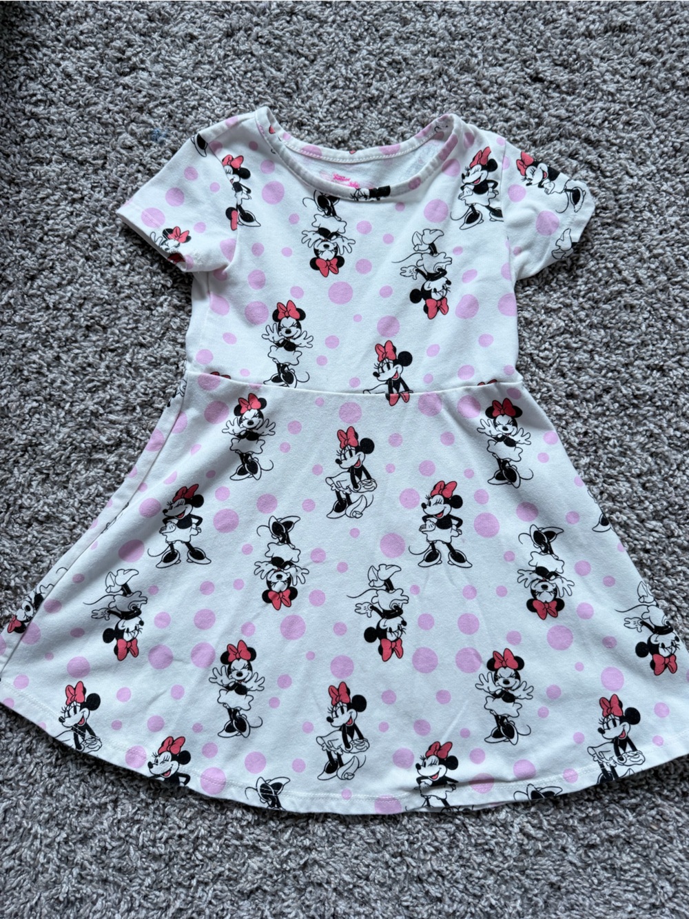 Disney White and Pink Minnie Mouse Polka Dot One-Piece